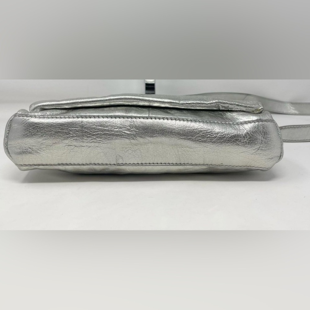 LUCKY BRAND Leather KODA Metallic SILVER Topanga CONVERTIBLE Shoulder Bag 🎉 - Picture 12 of 16